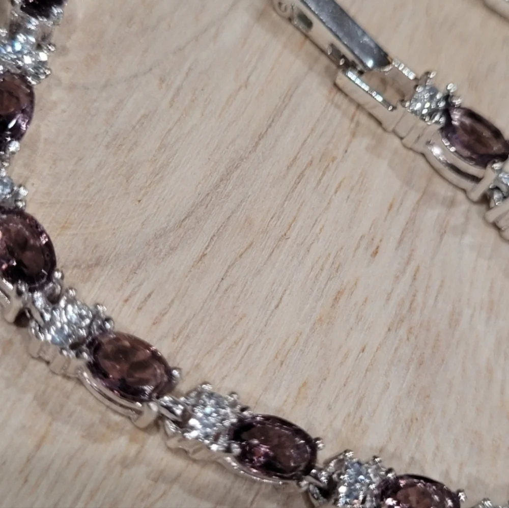 AVON February Birthstone Elegant Tennis Bracelet With Amethyst Purple